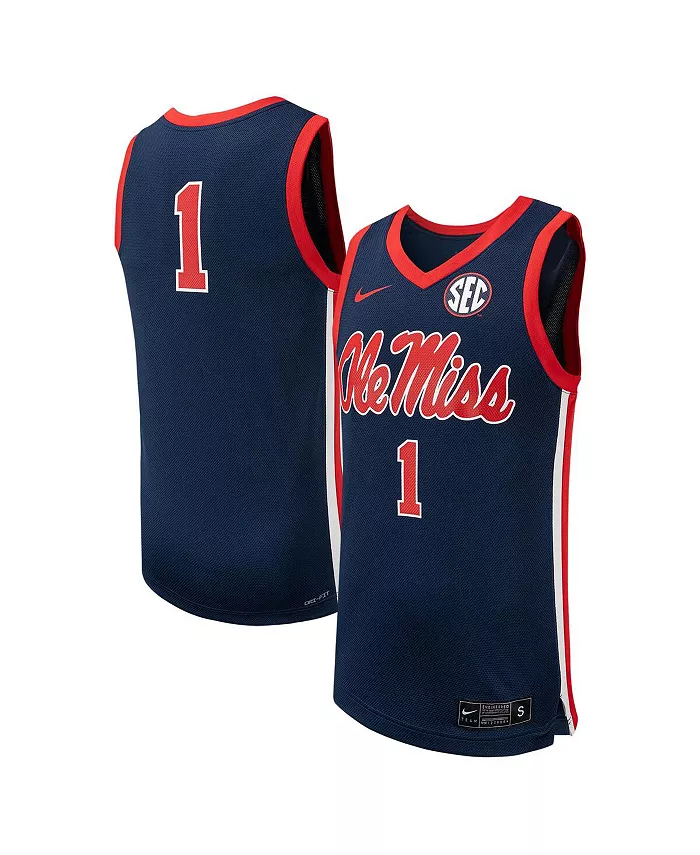 Мужская баскетбольная реплика джерси #1 Ole Miss Rebels Nike, синий 
Мужская баскетбольная реплика джерси #1 Ole Miss Rebels Nike, синий