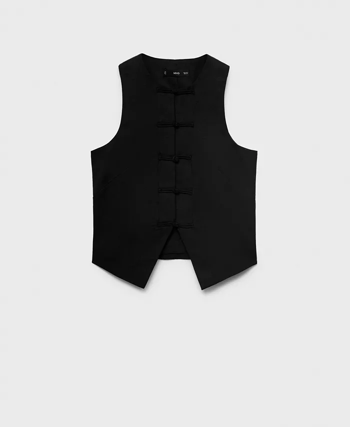 Женский жилет из смесового льна MANGO, черный
Женский жилет из смесового льна MANGO, черный