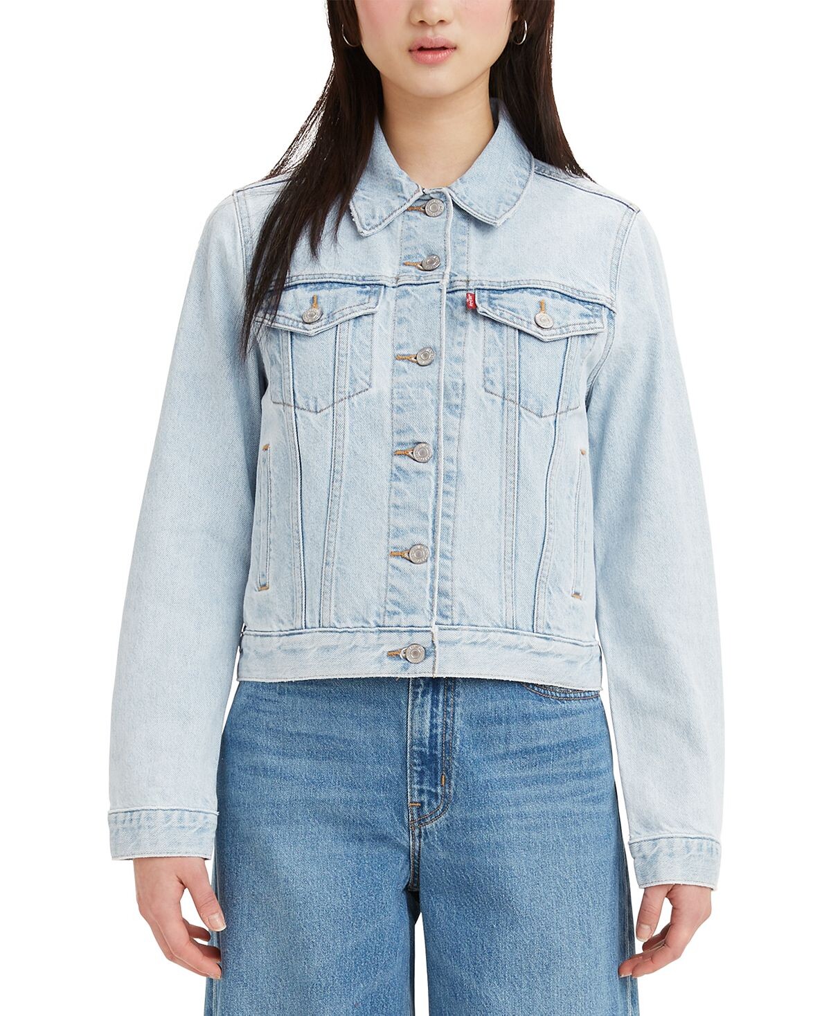 Женская оригинальная хлопковая джинсовая куртка дальнобойщика Levi's
Женская оригинальная хлопковая джинсовая куртка дальнобойщика Levi's