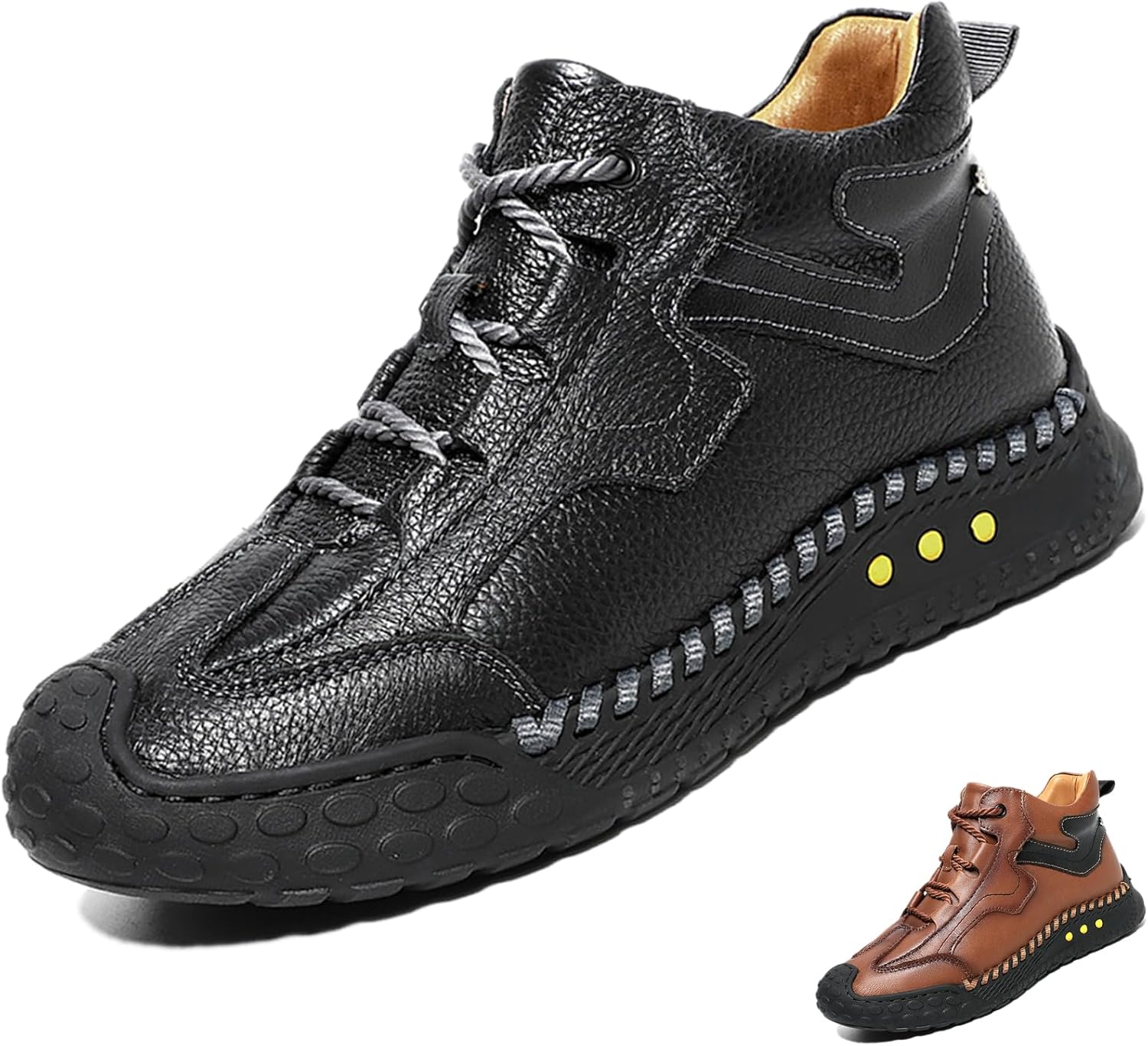 Мужские кожаные ботинки с ручной прошивкой и шнуровкой, повседневные ботинки до щиколотки, ретро, с защитой от столкновений, с круглым носком, удобной поддержкой свода стопы, противоскользящие, чукка, легкие, для прогулок и вождения Adkgbe, черн...
Мужские кожаные ботинки с ручной прошивкой и шнуровкой, повседневные ботинки до щиколотки, ретро, с защитой от столкновений, с круглым носком, удобной поддержкой свода стопы, противоскользящие, чукка, легкие, для прогулок и вождения Adkgbe, черн...