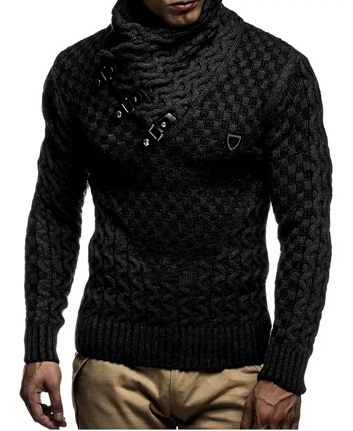 Мужской объемный вязаный свитер-пуловер Leif Nelson, черный
Мужской объемный вязаный свитер-пуловер Leif Nelson, черный