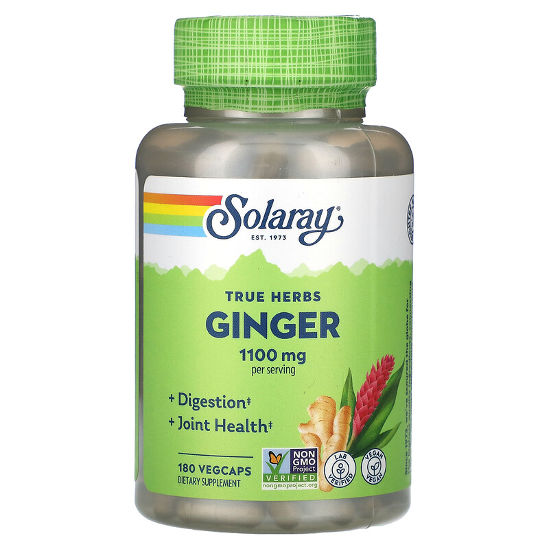 Solaray, True Herbs, имбирь, 1100 мг, 180 вегетарианских капсул (550 мг на капсулу)
Solaray, True Herbs, имбирь, 1100 мг, 180 вегетарианских капсул (550 мг на капсулу)