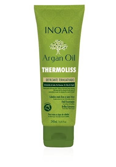 Термоактивный разглаживающий бальзам, 240 мл Inoar Argan Oil Thermoliss
Термоактивный разглаживающий бальзам, 240 мл Inoar Argan Oil Thermoliss