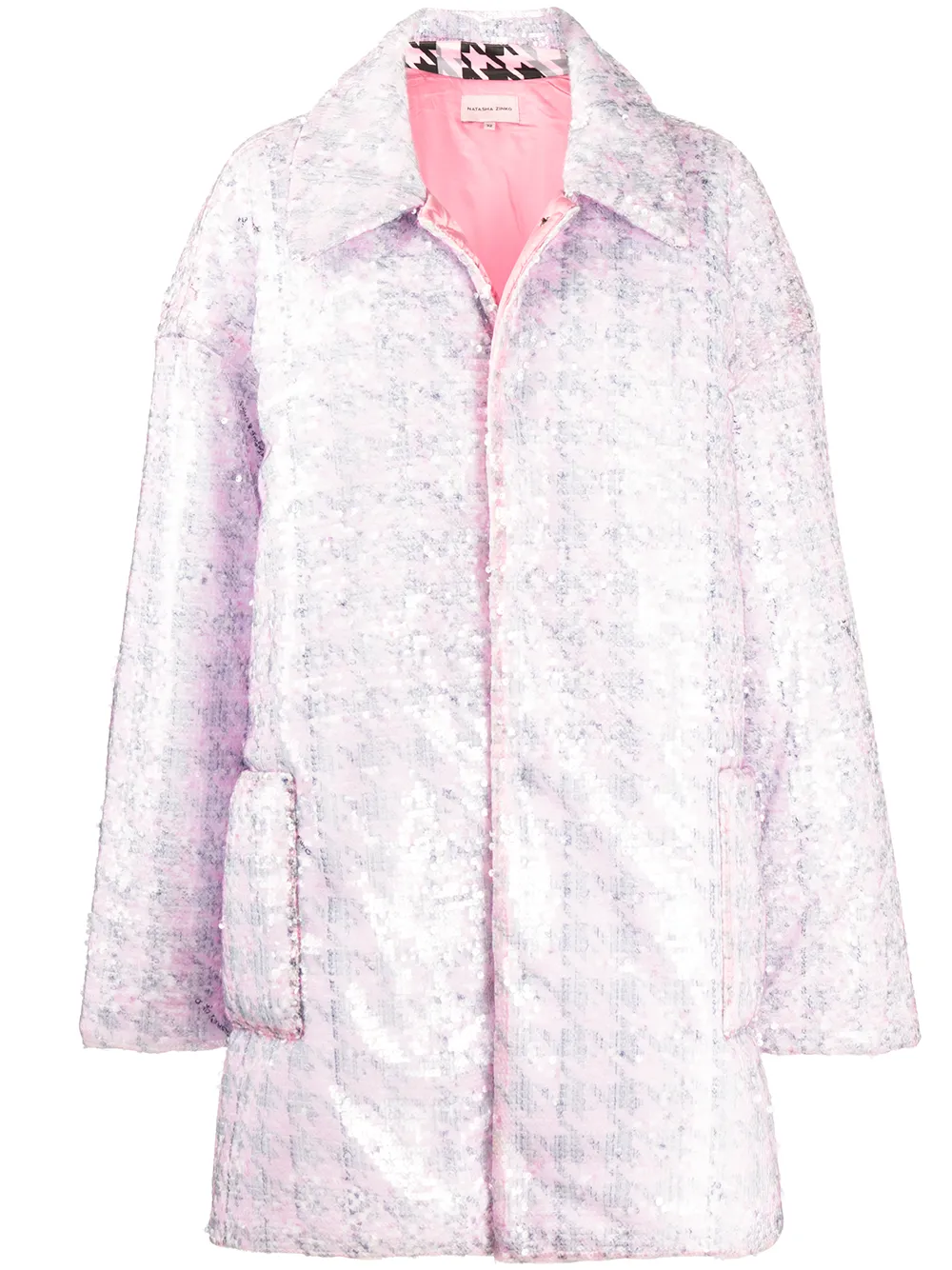 Пальто оверсайз в ломаную клетку с пайетками Natasha Zinko, розовый
Пальто оверсайз в ломаную клетку с пайетками Natasha Zinko, розовый