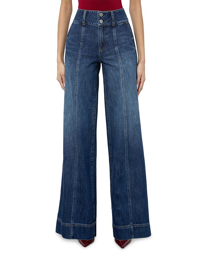 Джинсы Mame High Rise Wide Leg в винтажном стиле Alice and Olivia, синий
Джинсы Mame High Rise Wide Leg в винтажном стиле Alice and Olivia, синий