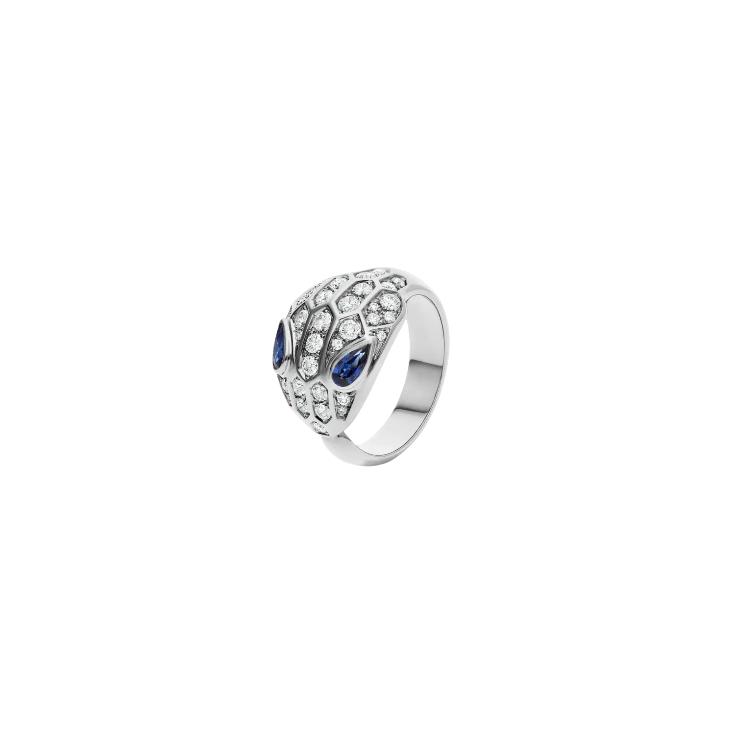 Кольцо Bulgari Serpenti seductori из белого золота с сапфировыми глазами и бриллиантовым паве
Кольцо Bulgari Serpenti seductori из белого золота с сапфировыми глазами и бриллиантовым паве