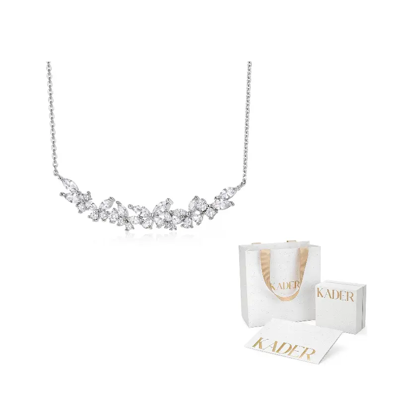 KADER Серебряное ожерелье с драгоценным камнем 925 пробы, женское, серебристо-белое
KADER Серебряное ожерелье с драгоценным камнем 925 пробы, женское, серебристо-белое