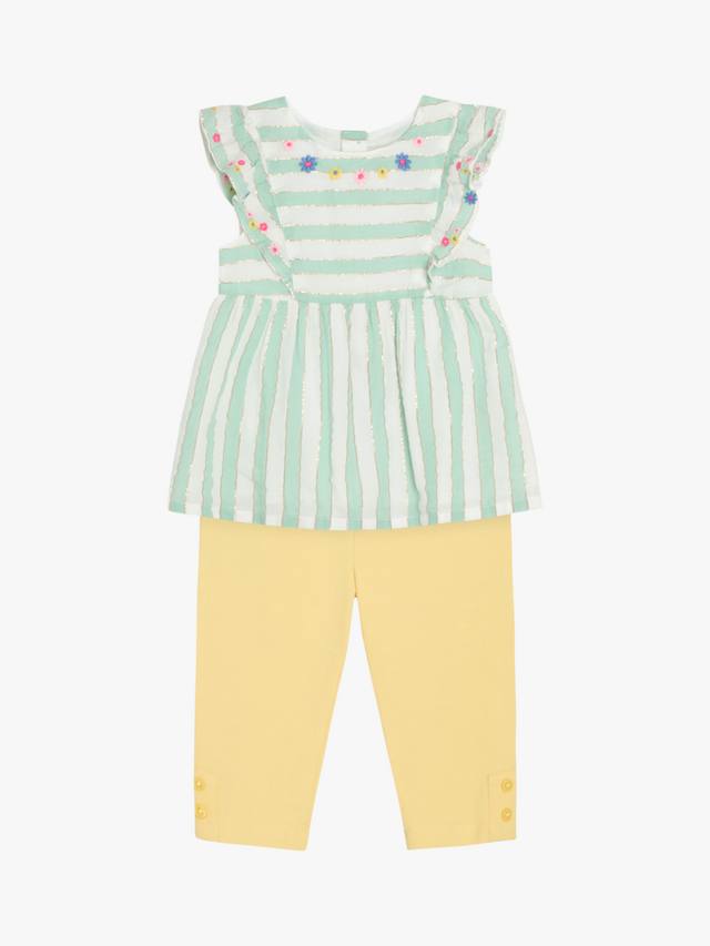 Детский топ с цветочными оборками и комплект леггинсов JoJo Maman Bébé, цвет Aqua
Детский топ с цветочными оборками и комплект леггинсов JoJo Maman Bébé, цвет Aqua