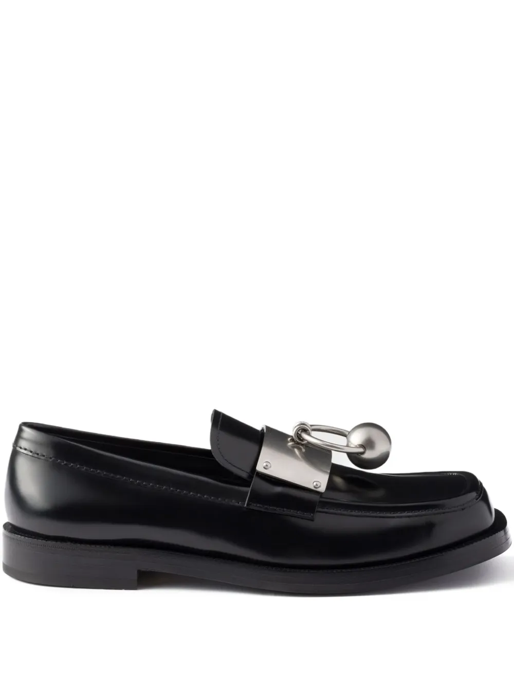 Лоферы с металлическим декором Prada, черный
Лоферы с металлическим декором Prada, черный