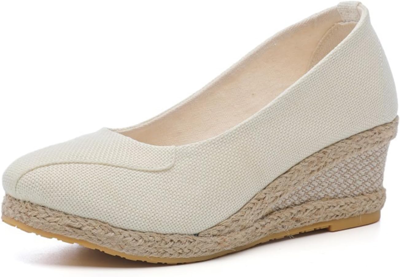 Женские эспадрильи на платформе с заостренным носком, удобные туфли на танкетке, однотонные, с средним невысоким каблуком, обувь из холста, повседневные летние закрытые туфли для работы Zwrxw, белый
Женские эспадрильи на платформе с заостренным носком, удобные туфли на танкетке, однотонные, с средним невысоким каблуком, обувь из холста, повседневные летние закрытые туфли для работы Zwrxw, белый