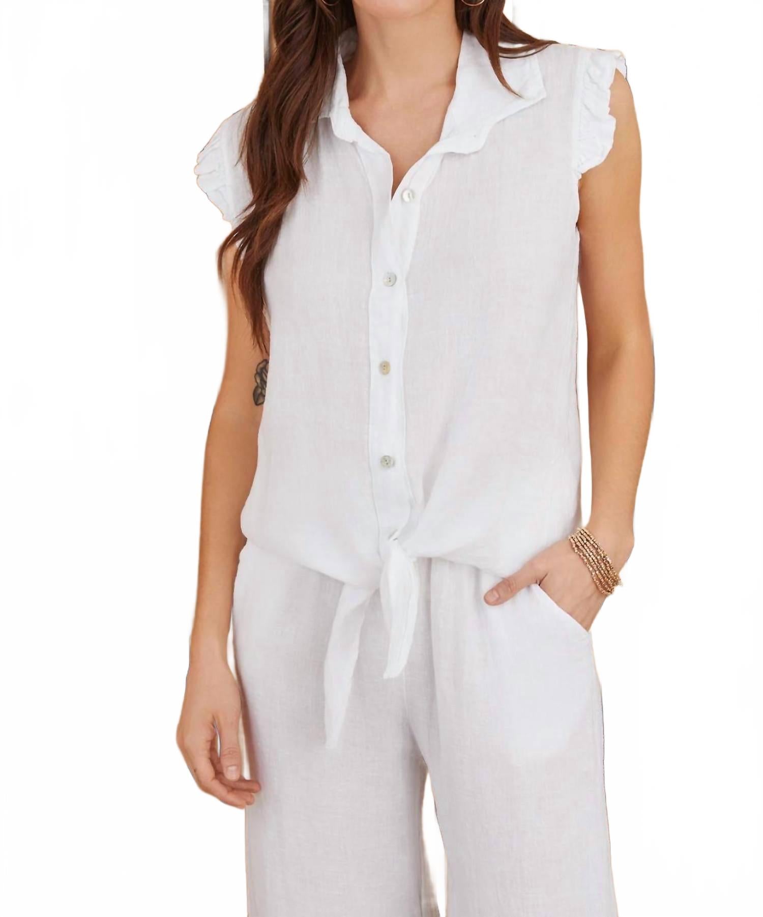 Блузка с оборками на рукавах белого цвета Milio Milano
Блузка с оборками на рукавах белого цвета Milio Milano