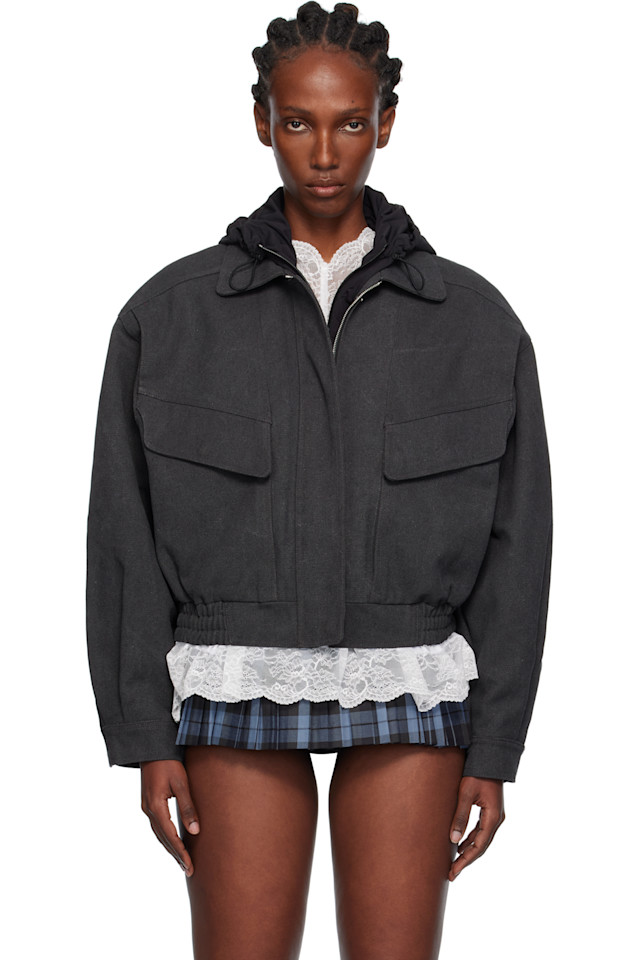 Pushbutton Черная куртка с капюшоном
Pushbutton Черная куртка с капюшоном