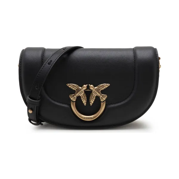 Кожаная круглая сумка на плечо Baguette с застежкой-молнией Pinko, черный
Кожаная круглая сумка на плечо Baguette с застежкой-молнией Pinko, черный