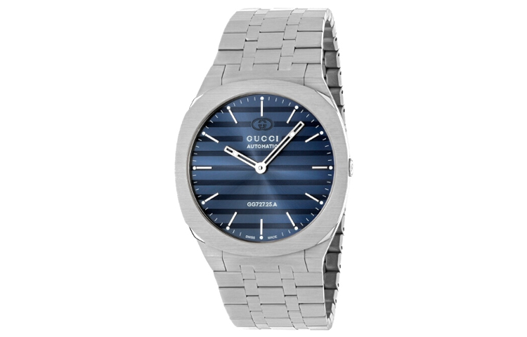 GUCCI Мужские часы 25H с автоматическим механическим механизмом, браслет из нержавеющей стали, синий циферблат 40 мм
GUCCI Мужские часы 25H с автоматическим механическим механизмом, браслет из нержавеющей стали, синий циферблат 40 мм