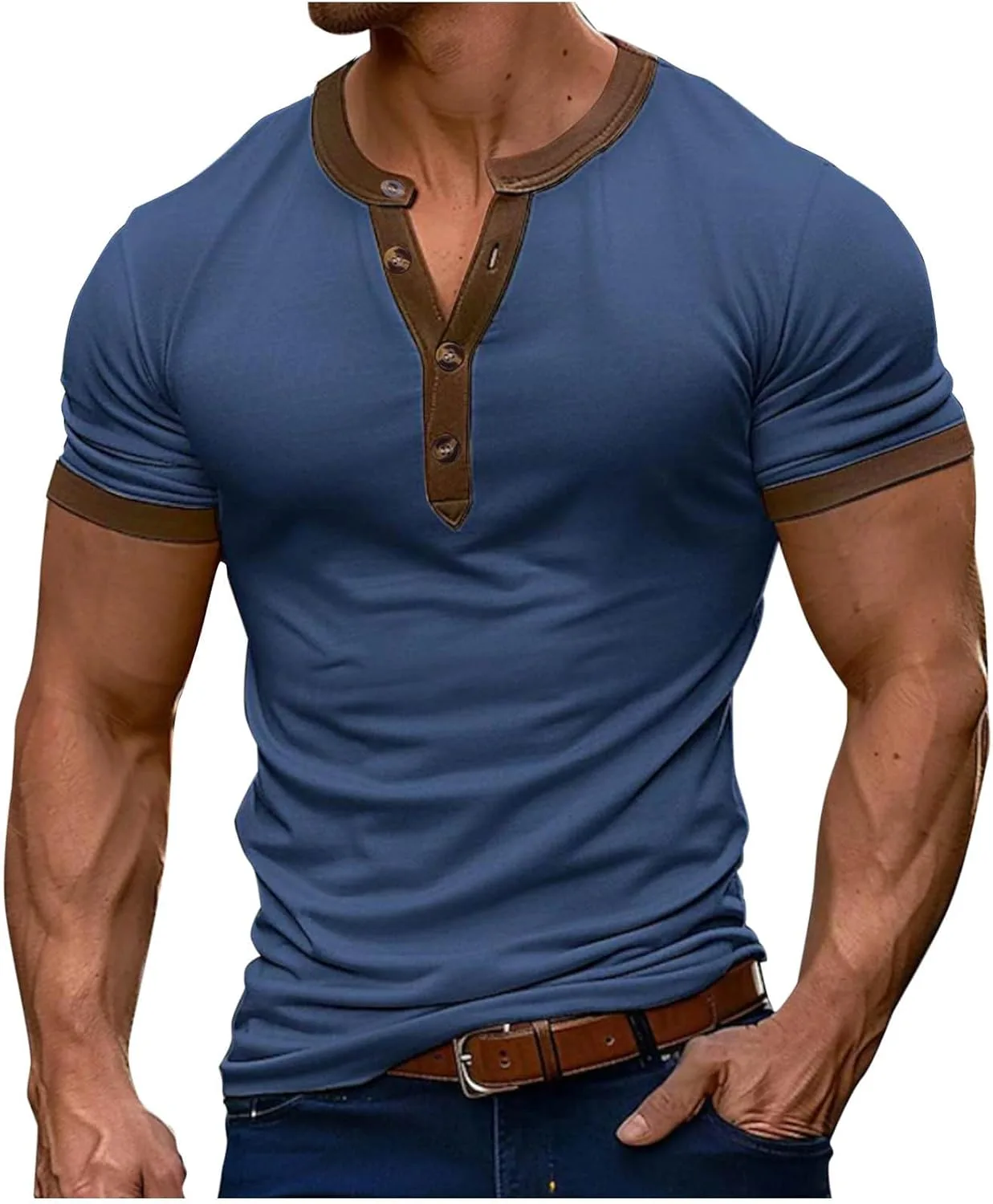 Мужская футболка Henley Color Block с коротким рукавом Cambkatl
Мужская футболка Henley Color Block с коротким рукавом Cambkatl