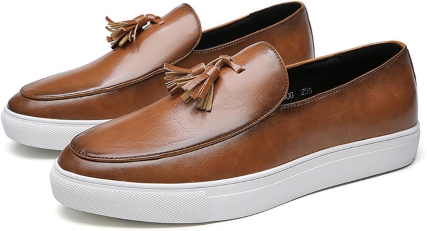 Мужские кожаные лоферы без шнурков - классический дизайн с кисточками, легкие и удобные, с нескользящей подошвой для офиса, поездок, путешествий и прогулок, подчеркивают повседневный стиль Aokisx, коричневый
Мужские кожаные лоферы без шнурков - классический дизайн с кисточками, легкие и удобные, с нескользящей подошвой для офиса, поездок, путешествий и прогулок, подчеркивают повседневный стиль Aokisx, коричневый