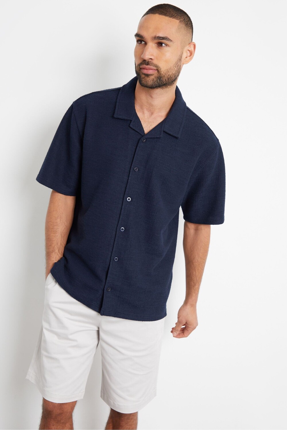 Рубашка с короткими рукавами из 100% хлопка с фактурным воротником Revere Threadbare, синий
Рубашка с короткими рукавами из 100% хлопка с фактурным воротником Revere Threadbare, синий