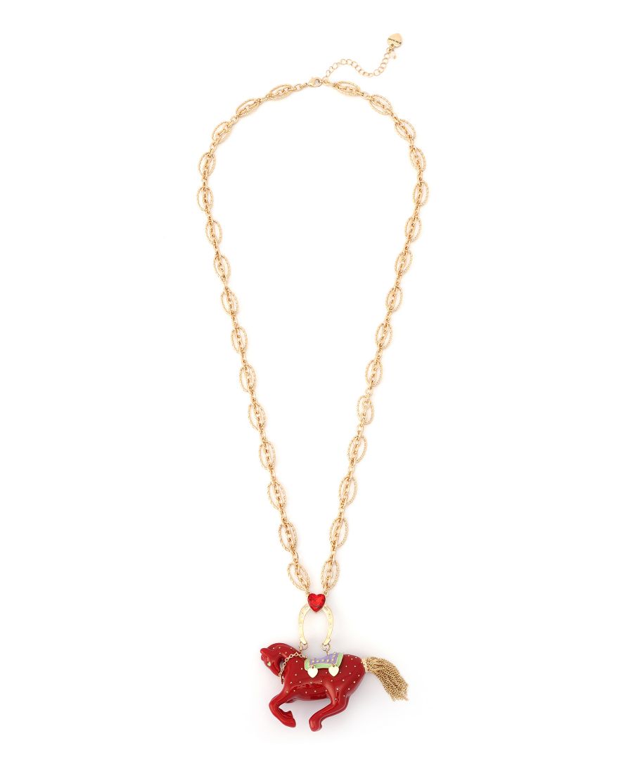 Подвеска в виде лошади из искусственного камня на цепочке Betsey Johnson, Red/Gold
Подвеска в виде лошади из искусственного камня на цепочке Betsey Johnson, Red/Gold