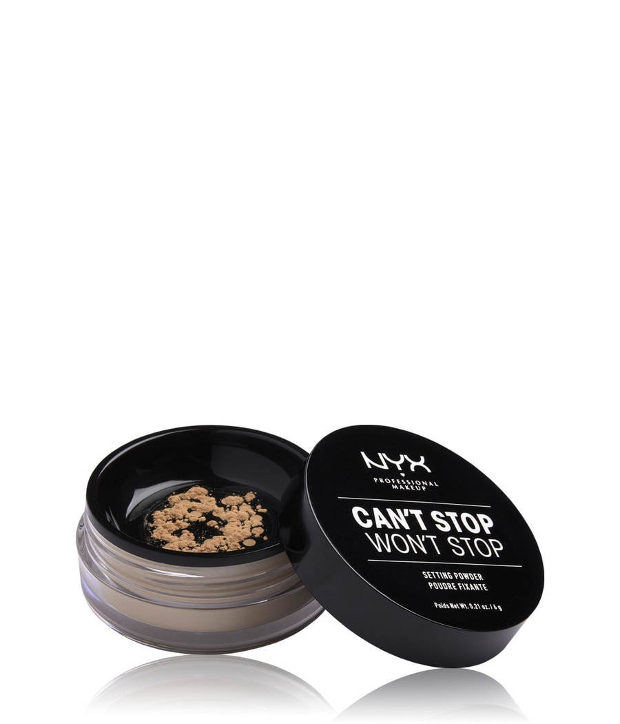 Фиксирующая пудра NYX Professional Makeup Can't Stop Won't Stop Setting Powder, Nr. 03 - Medium, 6g
Фиксирующая пудра NYX Professional Makeup Can't Stop Won't Stop Setting Powder, Nr. 03 - Medium, 6g