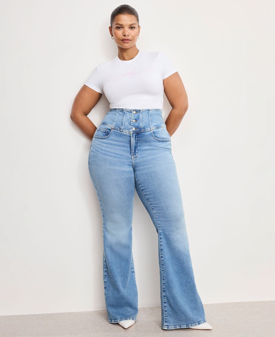 Женские джинсы-клеш с корсетом Dolly Joleans, стандартные и большие размеры Good American, Indigo
Женские джинсы-клеш с корсетом Dolly Joleans, стандартные и большие размеры Good American, Indigo