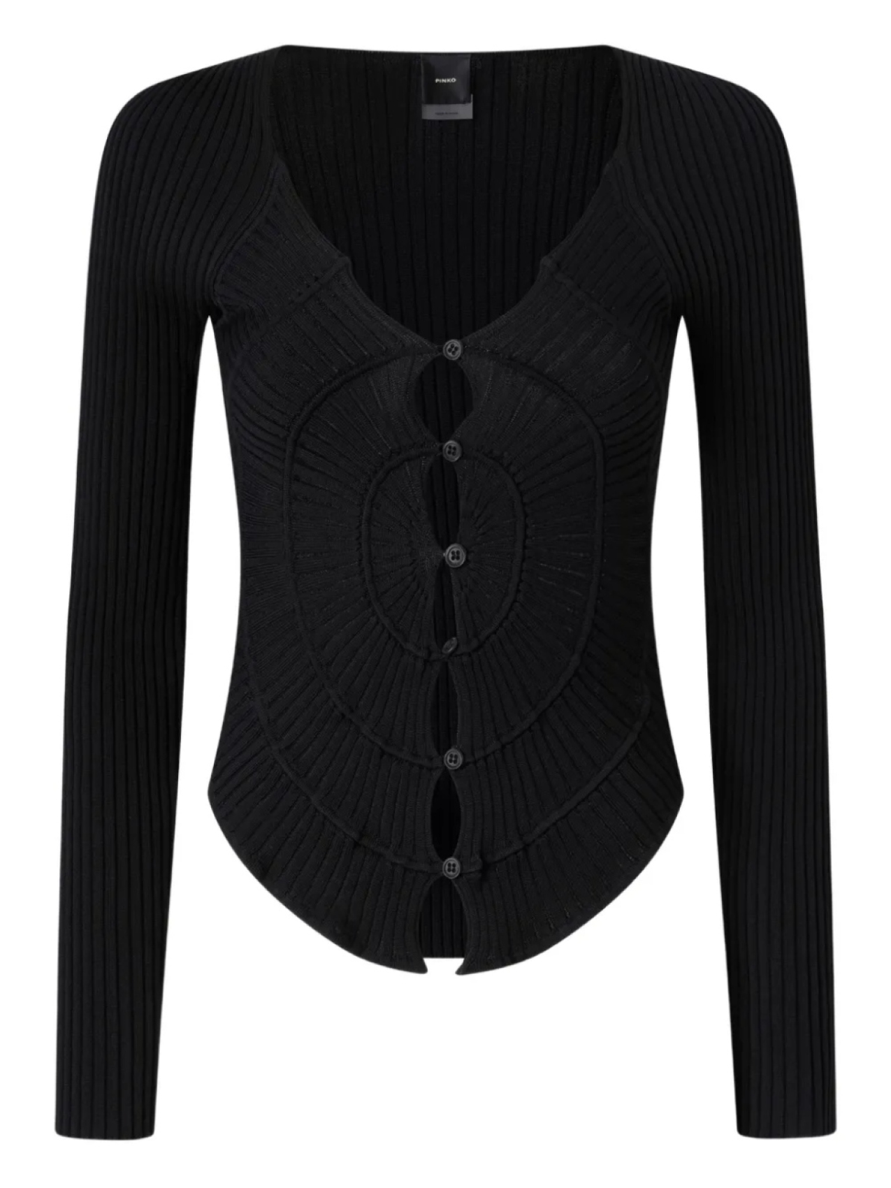 Кардиган в рубчик на пуговицах PINKO, черный
Кардиган в рубчик на пуговицах PINKO, черный
