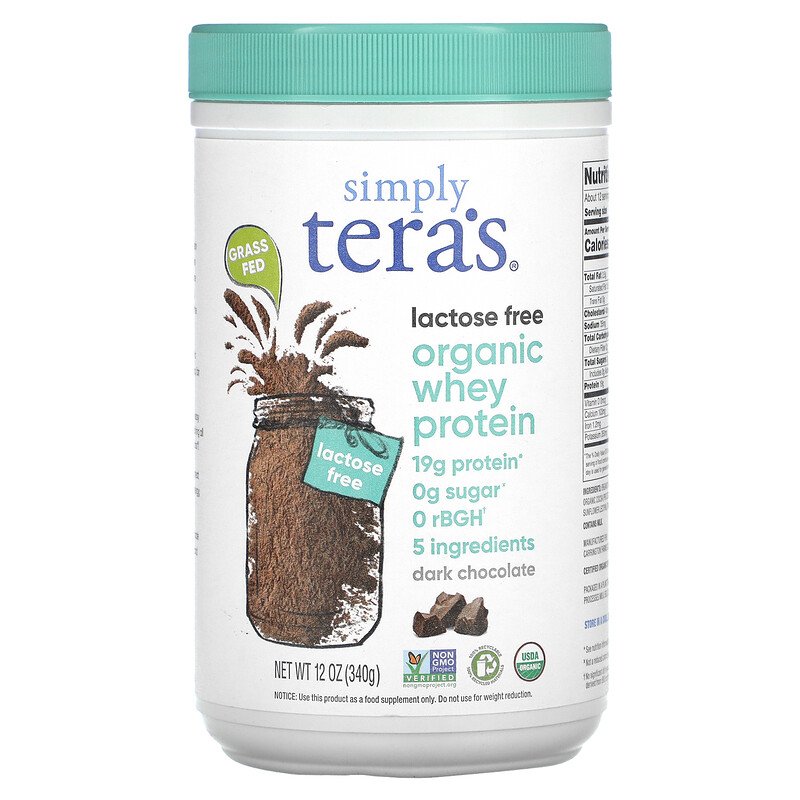 Simply Tera's, органический сывороточный протеин, темный шоколад, 340 г (12 унций)
Simply Tera's, органический сывороточный протеин, темный шоколад, 340 г (12 унций)