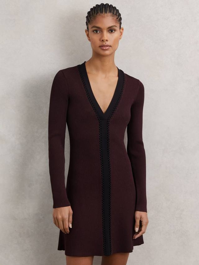 Платье-футляр Alma Knit Reiss, Burgundy/Black
Платье-футляр Alma Knit Reiss, Burgundy/Black