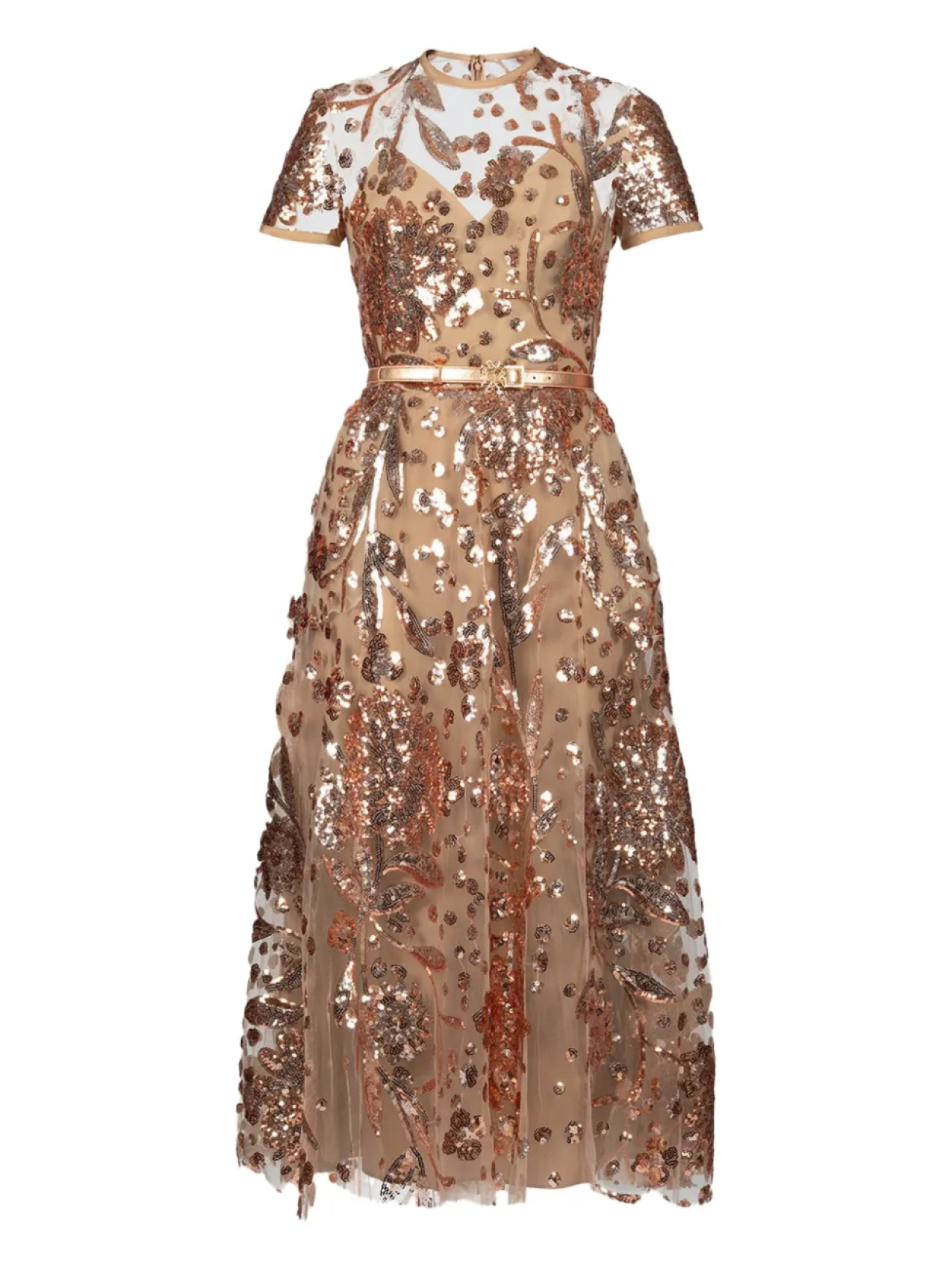 Платье миди из вышитого тюля Elie Saab, нейтральный 
Платье миди из вышитого тюля Elie Saab, нейтральный