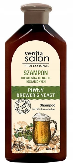 Venita Salon Professional Пивной шампунь для тонких и ослабленных волос, 500 мл
Venita Salon Professional Пивной шампунь для тонких и ослабленных волос, 500 мл