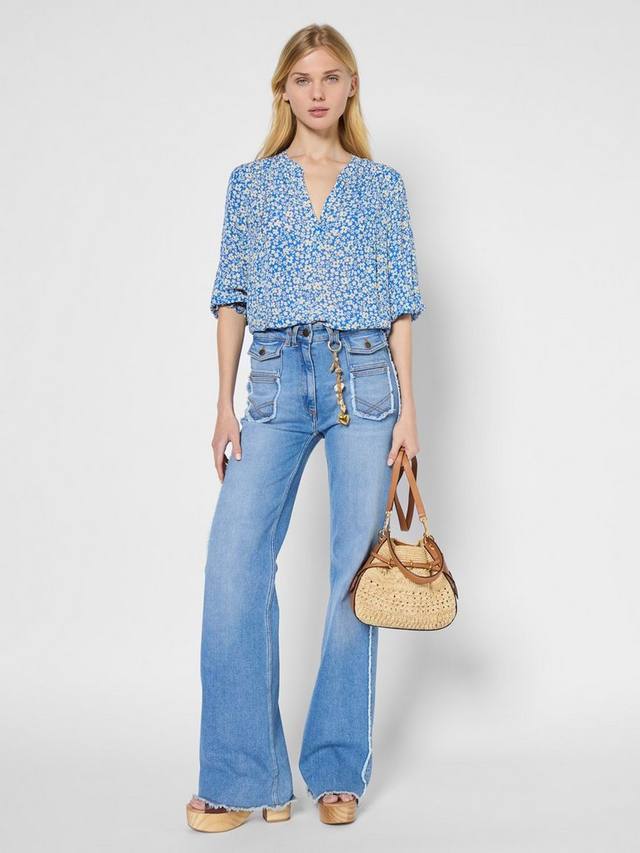 Цветочный топ uren Gerard Darel, синий/разноцветный 
Цветочный топ uren Gerard Darel, синий/разноцветный