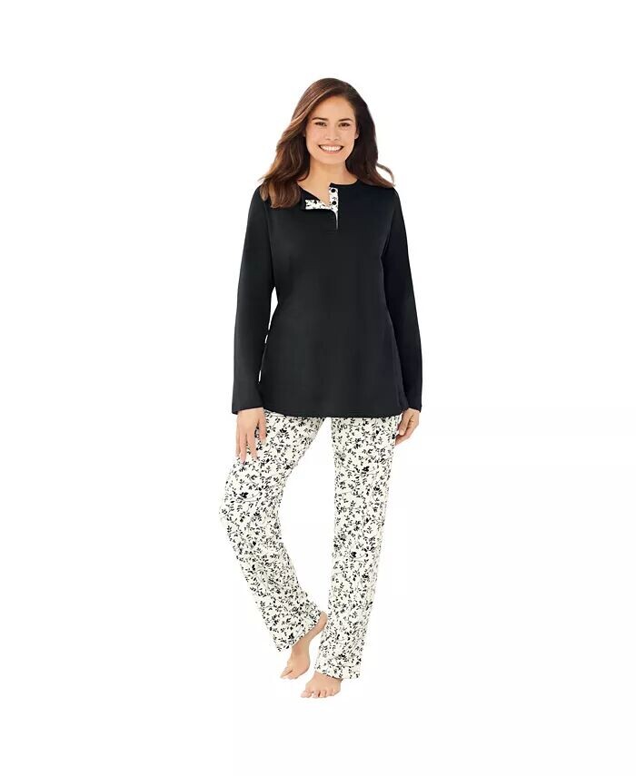 Пижамный комплект Henley только для больших размеров Only Neccessities, черный
Пижамный комплект Henley только для больших размеров Only Neccessities, черный