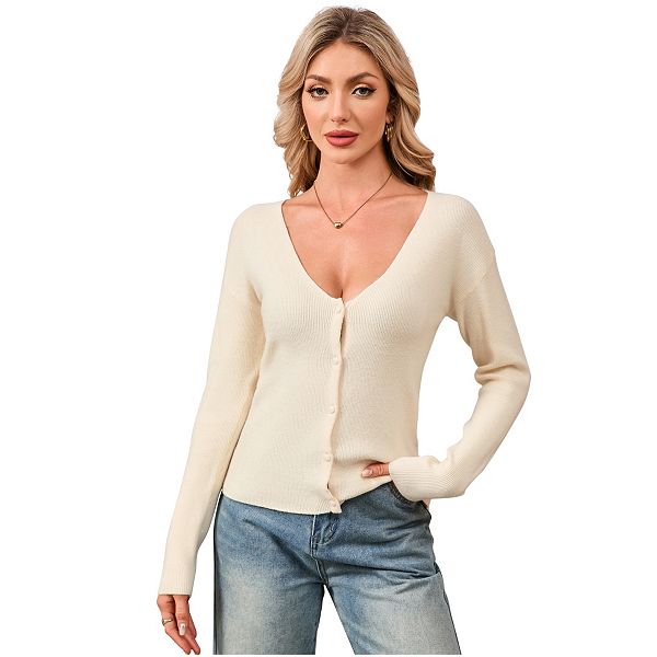 Женский кардиган вязаный свитер с v-образным вырезом Yesfashion, Beige
Женский кардиган вязаный свитер с v-образным вырезом Yesfashion, Beige
