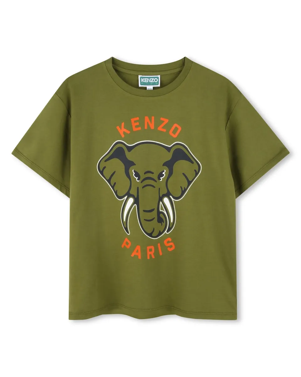 Детская футболка 100% хлопок с короткими рукавами Kenzo Kids, военный зеленый
Детская футболка 100% хлопок с короткими рукавами Kenzo Kids, военный зеленый