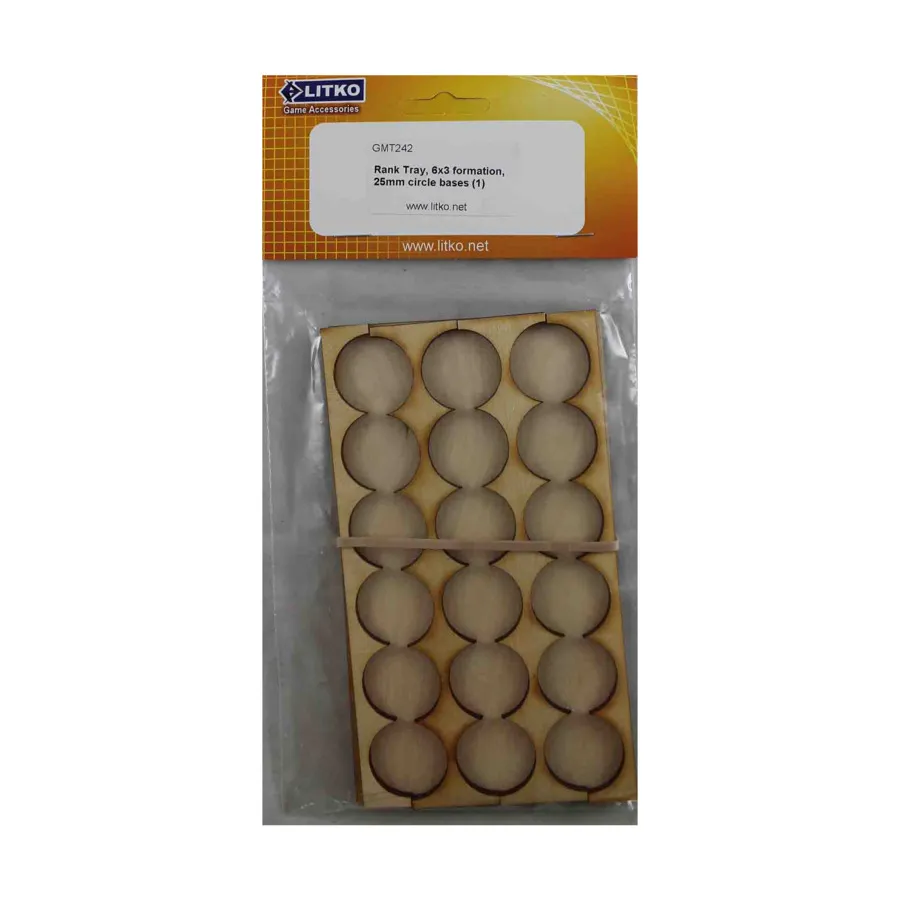 Поднос для рангов - форма 6x3, круглые основания 25 мм, Miniature Movement Trays - Rank (Litko Aerosystems)
Поднос для рангов - форма 6x3, круглые основания 25 мм, Miniature Movement Trays - Rank (Litko Aerosystems)