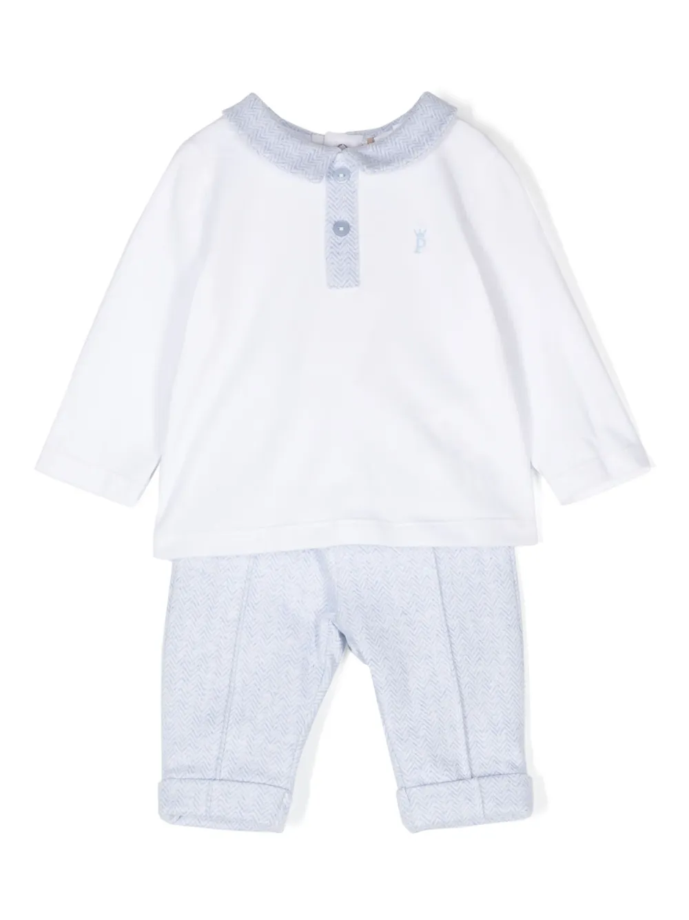 Брючный костюм с вышитым логотипом Patachou, белый 
Брючный костюм с вышитым логотипом Patachou, белый