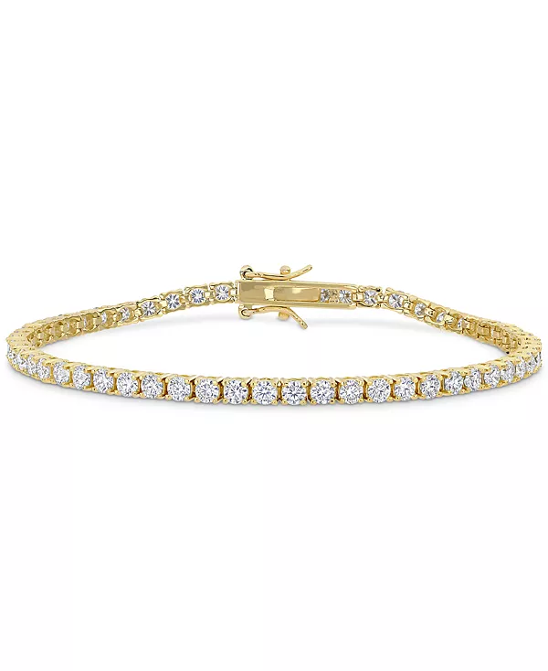 Теннисный браслет с выращенным в лаборатории муассанитом (5-1/10 карата) из стерлингового серебра с покрытием из 18-каратного золота Macy'S, moissanite
Теннисный браслет с выращенным в лаборатории муассанитом (5-1/10 карата) из стерлингового серебра с покрытием из 18-каратного золота Macy'S, moissanite