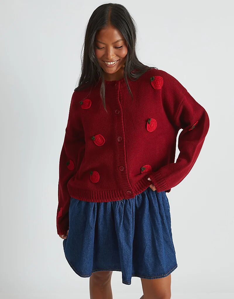 Кардиган Skinnydip London с аппликацией в виде помидора красного цвета
Кардиган Skinnydip London с аппликацией в виде помидора красного цвета