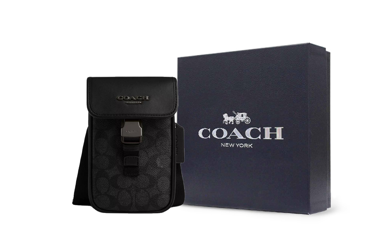 COACH Кожаная сумка через плечо на пояс мужская угольно-серая
COACH Кожаная сумка через плечо на пояс мужская угольно-серая