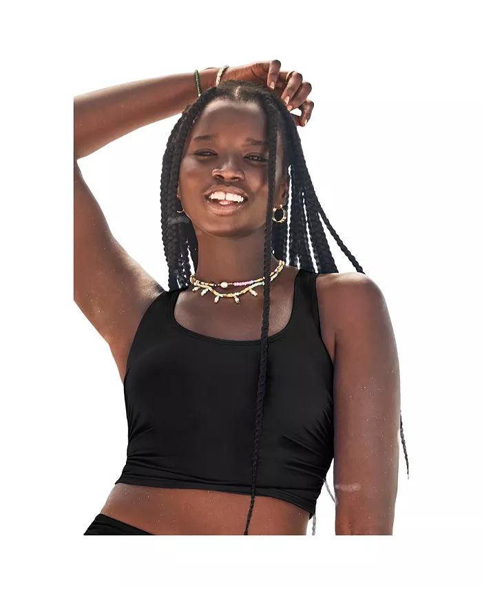 Женский укороченный топ-танкини с рейсбэком Swimsuits for All, синий
Женский укороченный топ-танкини с рейсбэком Swimsuits for All, синий