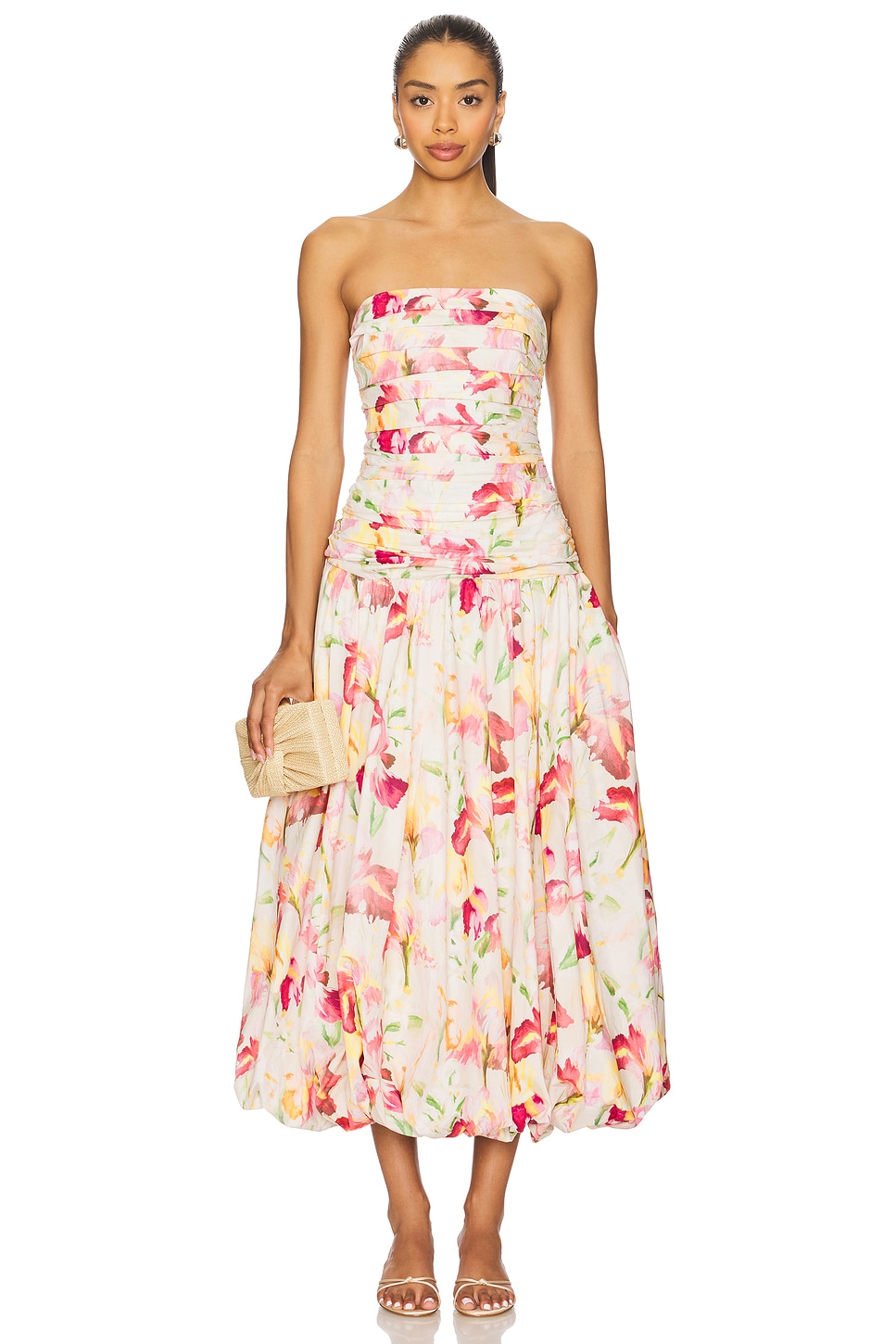 Платье миди с пузырями Despina Nicholas, luna ivory wildflower 
Платье миди с пузырями Despina Nicholas, luna ivory wildflower