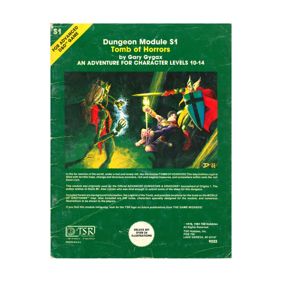 Модуль Tomb of Horrors (5th Printing, Green), Advanced Dungeons & Dragons (1st Edition) - Modules & Adventures - S Series
Модуль Tomb of Horrors (5th Printing, Green), Advanced Dungeons & Dragons (1st Edition) - Modules & Adventures - S Series