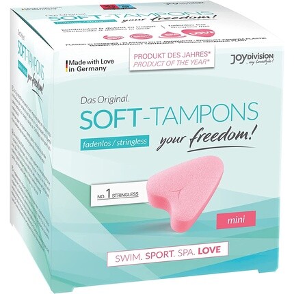 JOYDIVISION Soft-Tampons Mini, 3 шт., безрезьбовые тампоны для занятий спортом, плаванием и спа. Ультрамягкие, легко вставляются и удаляются.
JOYDIVISION Soft-Tampons Mini, 3 шт., безрезьбовые тампоны для занятий спортом, плаванием и спа. Ультрамягкие, легко вставляются и удаляются.