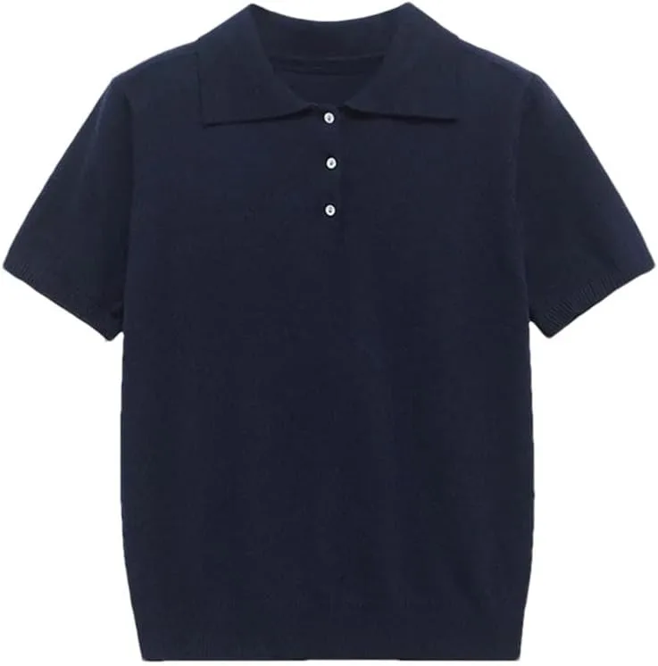 Женская футболка-поло с коротким рукавом, летняя базовая
Женская футболка-поло с коротким рукавом, летняя базовая