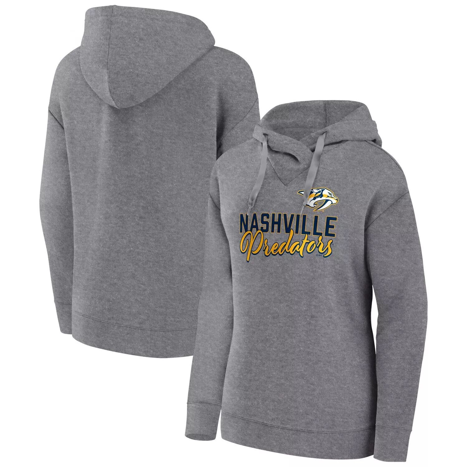 Женский пуловер с капюшоном Fanatics с логотипом Heather Grey Nashville Predators Script Favorite Fanatics
Женский пуловер с капюшоном Fanatics с логотипом Heather Grey Nashville Predators Script Favorite Fanatics