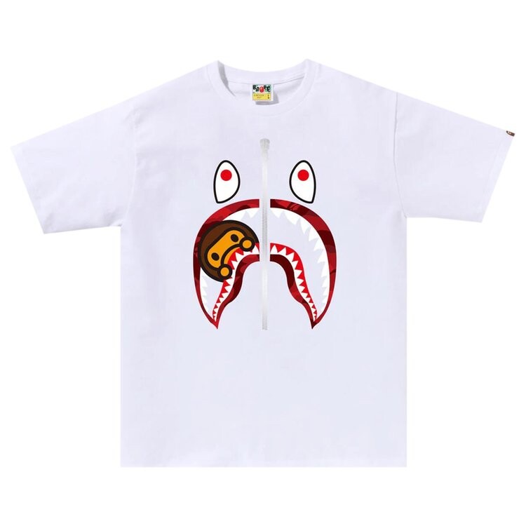 Футболка BAPE Color Camo Milo Shark 'White/Red', белый 
Футболка BAPE Color Camo Milo Shark 'White/Red', белый