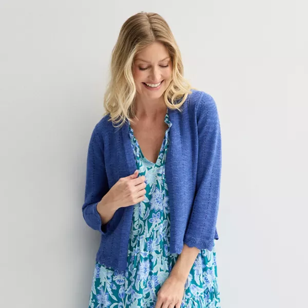 Женский ажурный кардиган с волнообразным узором и открытой полой Croft & Barrow, цвет blair river
Женский ажурный кардиган с волнообразным узором и открытой полой Croft & Barrow, цвет blair river