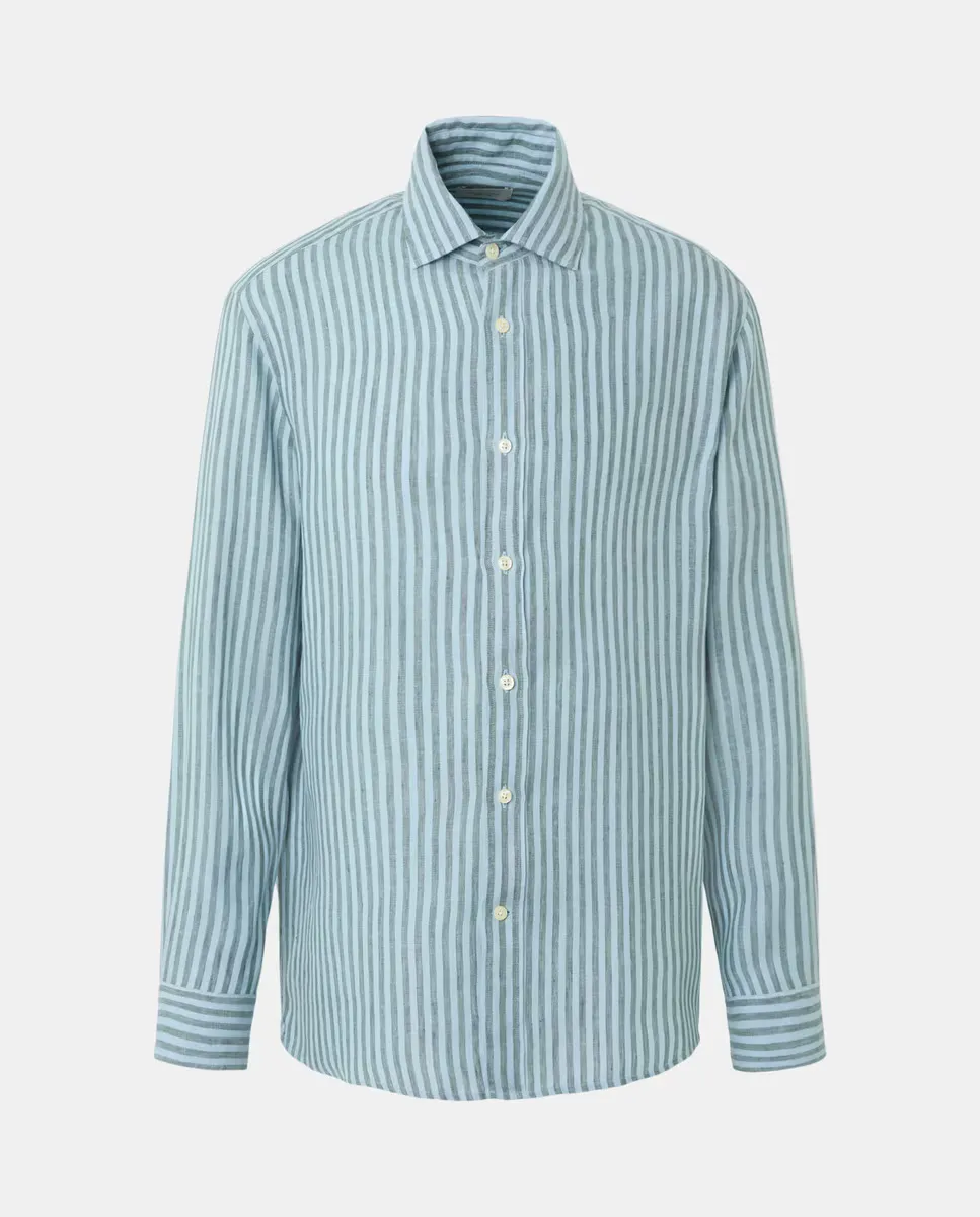 Мужская полосатая льняная рубашка Emidio Tucci, зеленый
Мужская полосатая льняная рубашка Emidio Tucci, зеленый