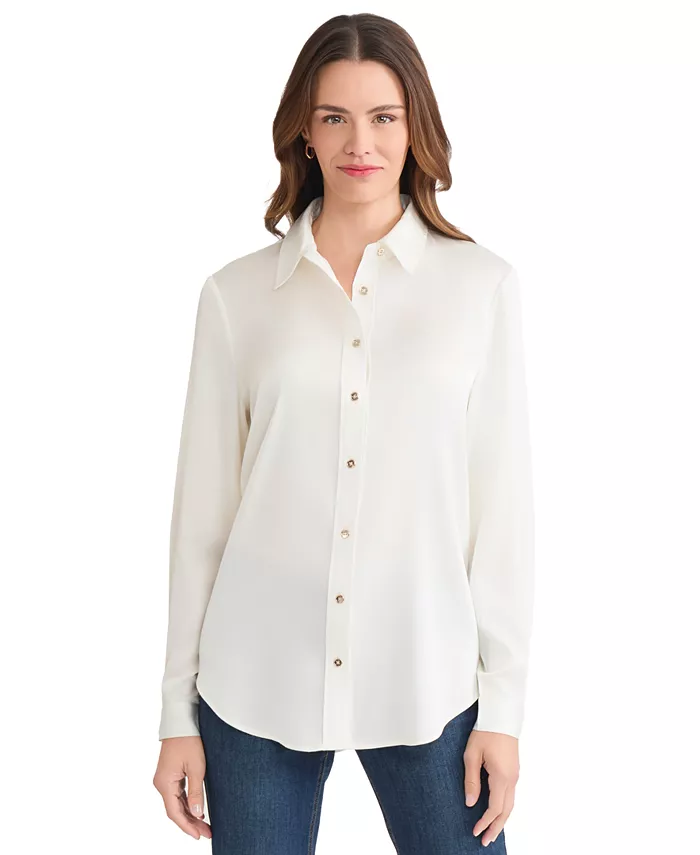 Женский топ с длинными рукавами и воротником Jones New York, белый
Женский топ с длинными рукавами и воротником Jones New York, белый