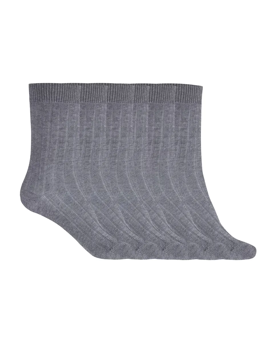 Набор из 6 пар хлопковых носков в рубчик Basix Punto Blanco, серый
Набор из 6 пар хлопковых носков в рубчик Basix Punto Blanco, серый