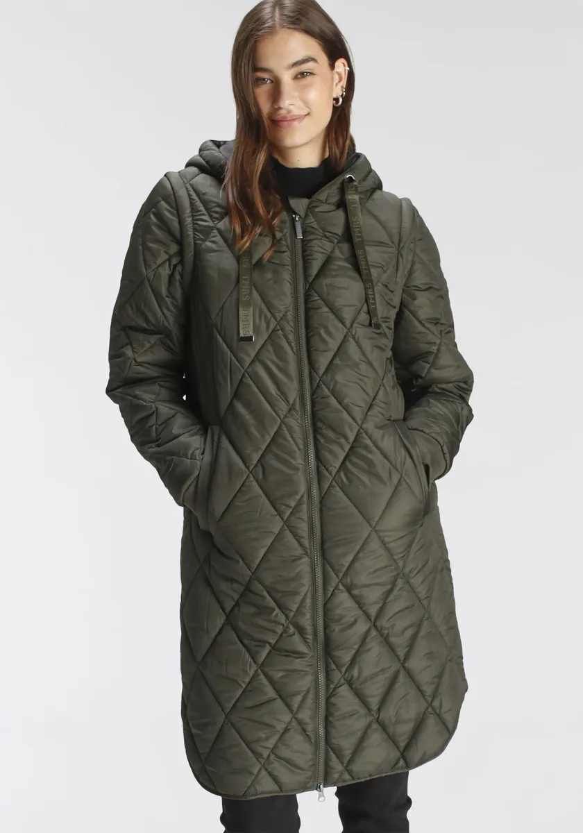 Стеганое пальто Tamaris со съемными рукавами, хаки
Стеганое пальто Tamaris со съемными рукавами, хаки
